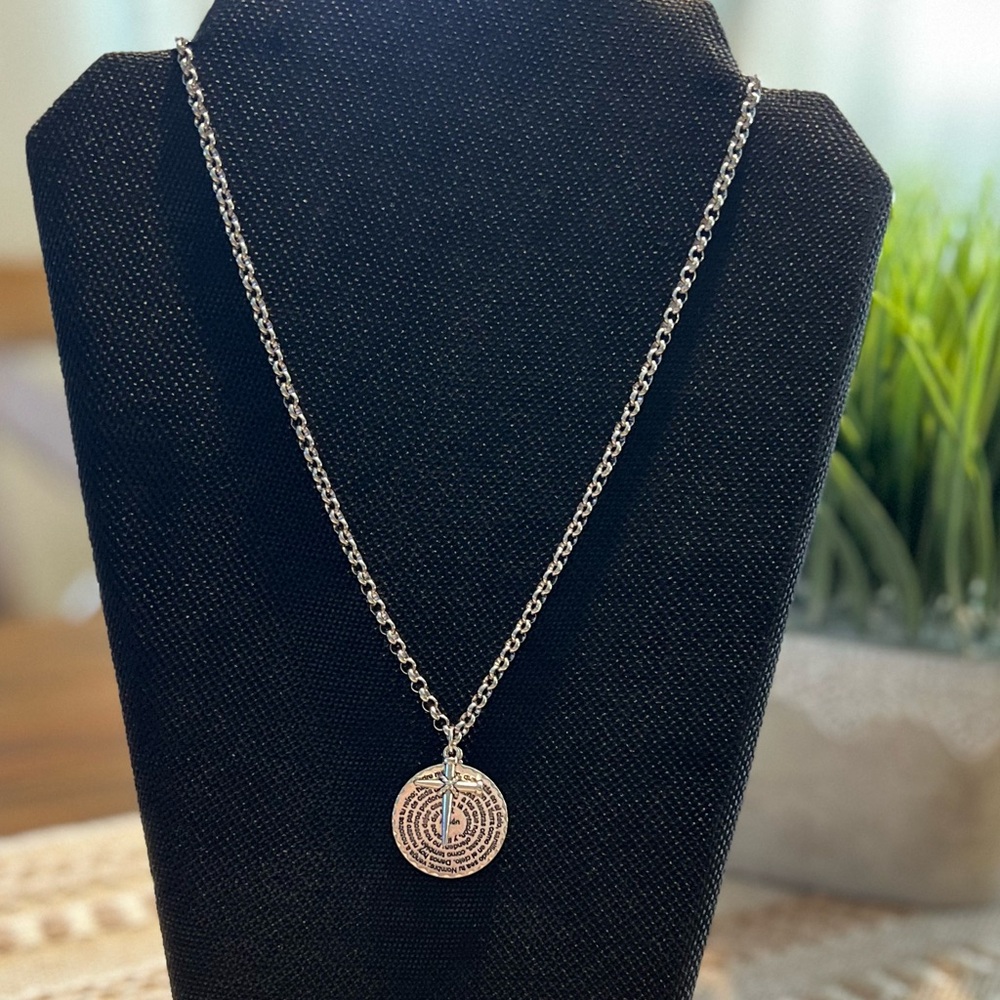 NWOT - Beautiful unisex, Our Father prayer (spanish) and cross charm.